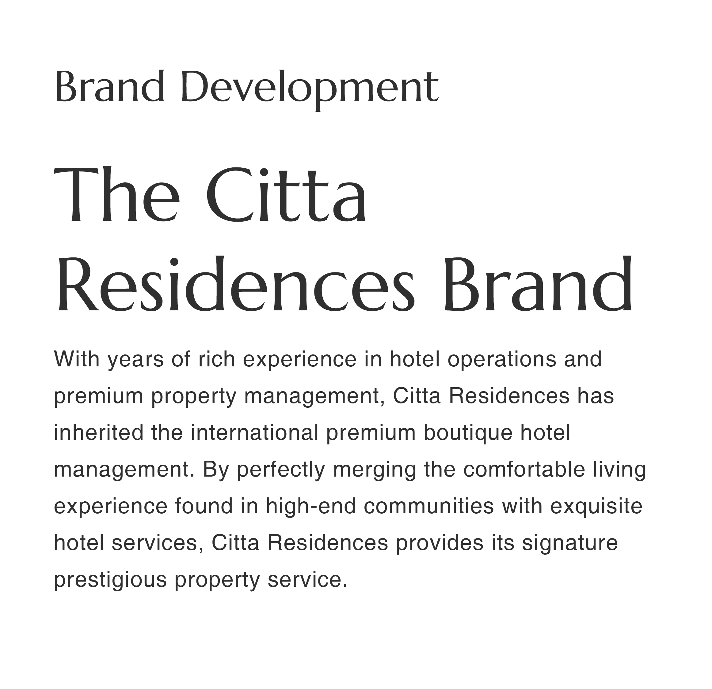 Brand Development The Citta Residences Brand