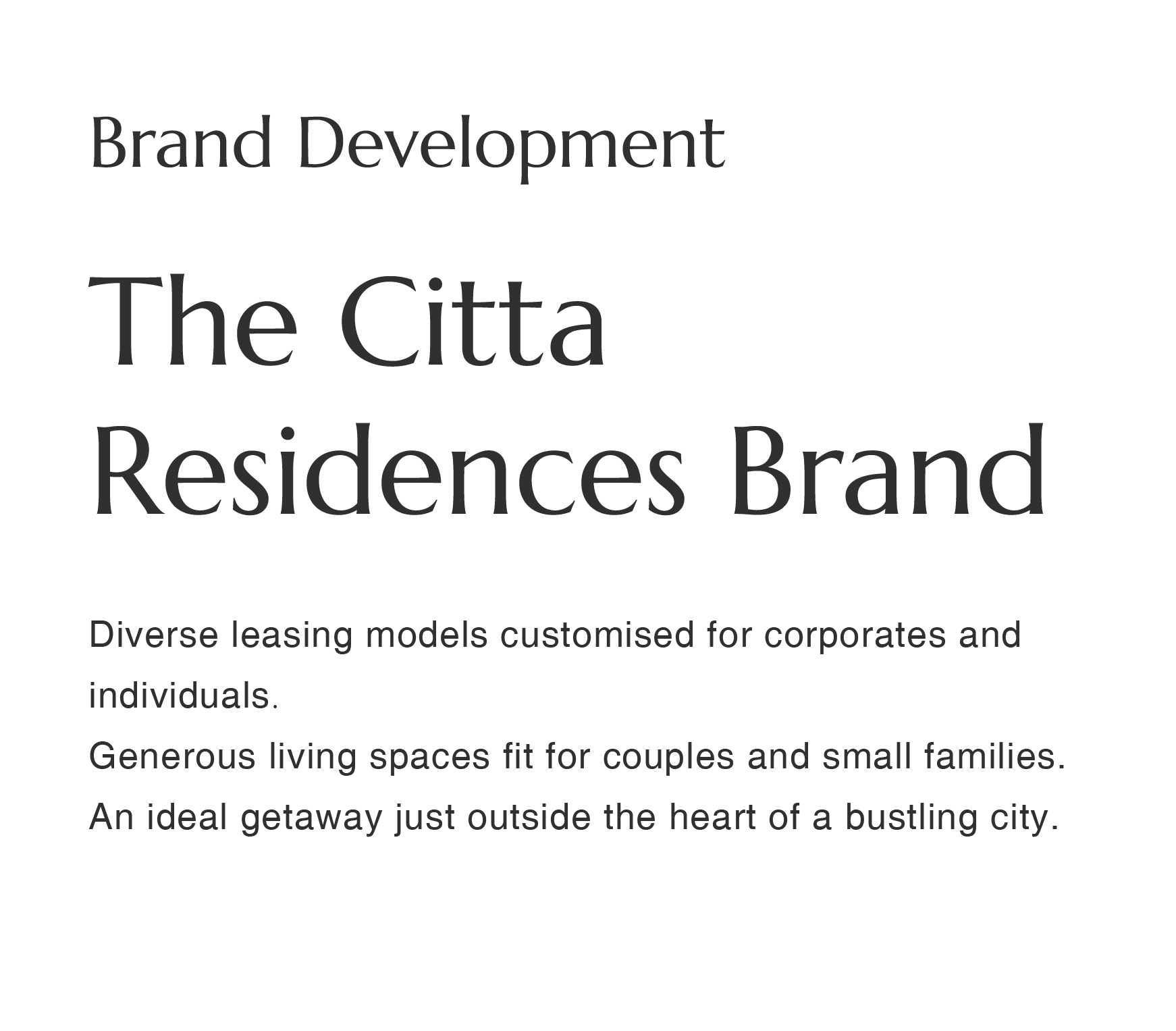 Brand Development The Citta Residences Brand