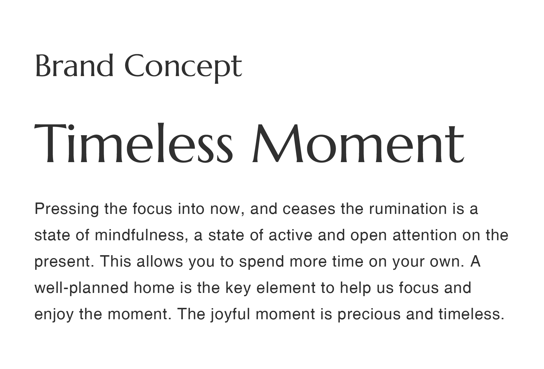 Brand Concept Timeless Moment